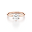 Round-cut Engagement Ring with a Plain Gold Band