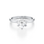 Round-cut Engagement Ring with a Plain Gold Band