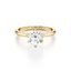 Round-cut Engagement Ring with a Plain Gold Band