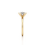 Round-cut Engagement Ring with a Plain Gold Band