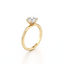Round-cut Engagement Ring with a Plain Gold Band
