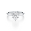 Oval-cut Engagement Ring with a Plain Gold Band
