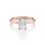 Emerald-cut Engagement Ring with a Plain Gold Band
