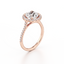 Round-cut Halo Engagement Ring with a Diamond Gold Band