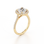 Round-cut Halo Engagement Ring with a Diamond Gold Band