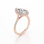 Pear-cut Halo Engagement Ring with a Diamond Gold Band