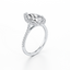 Pear-cut Halo Engagement Ring with a Diamond Gold Band