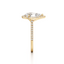 Pear-cut Halo Engagement Ring with a Diamond Gold Band