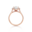 Oval-cut Halo Engagement Ring with a Diamond Gold Band