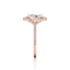 Oval-cut Halo Engagement Ring with a Diamond Gold Band