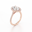 Oval-cut Halo Engagement Ring with a Diamond Gold Band