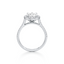 Oval-cut Halo Engagement Ring with a Diamond Gold Band