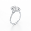 Oval-cut Halo Engagement Ring with a Diamond Gold Band