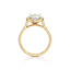Oval-cut Halo Engagement Ring with a Diamond Gold Band
