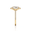 Oval-cut Halo Engagement Ring with a Diamond Gold Band