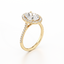 Oval-cut Halo Engagement Ring with a Diamond Gold Band