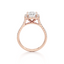 Emerald-cut Halo Engagement Ring with a Diamond Gold Band