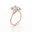 Emerald-cut Halo Engagement Ring with a Diamond Gold Band