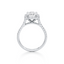 Emerald-cut Halo Engagement Ring with a Diamond Gold Band