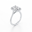 Emerald-cut Halo Engagement Ring with a Diamond Gold Band