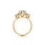 Round-cut Three Stone Engagement Ring with Round Side Stones in Gold