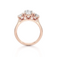 Oval-cut Three Stone Engagement Ring with Round Side Stones in Gold