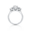 Oval-cut Three Stone Engagement Ring with Round Side Stones in Gold