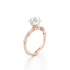 Round-cut Engagement Ring with Marquise and Round Diamond Band