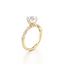 Round-cut Engagement Ring with Marquise and Round Diamond Band