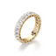 Emerald-cut Eternity Band in Gold with a Full-circle of Diamonds