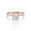 Round-cut Secret Halo Engagement Ring with a Pavé Diamond Band