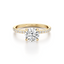 Round-cut Secret Halo Engagement Ring with a Pavé Diamond Band