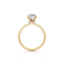 Round-cut Secret Halo Engagement Ring with a Pavé Diamond Band