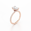 Emerald-cut Secret Halo Engagement Ring with a Pavé Diamond Band