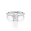 Emerald-cut Secret Halo Engagement Ring with a Pavé Diamond Band