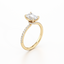 Emerald-cut Secret Halo Engagement Ring with a Pavé Diamond Band