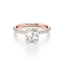 Round-cut Engagement Ring with a Three Row Pavé Diamond Band