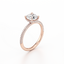 Round-cut Engagement Ring with a Three Row Pavé Diamond Band