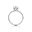 Round-cut Engagement Ring with a Three Row Pavé Diamond Band