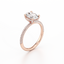 Oval-cut Engagement Ring with a Three Row Pavé Diamond Band