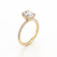 Oval-cut Engagement Ring with a Three Row Pavé Diamond Band