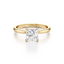 Princess-cut Engagement Ring with a Plain Gold Band