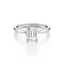 Emerald-cut Engagement Ring with a Plain Gold Band