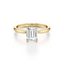 Emerald-cut Engagement Ring with a Plain Gold Band