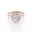 Round-cut Halo Engagement Ring with a Diamond Gold Band