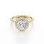 Round-cut Halo Engagement Ring with a Diamond Gold Band