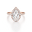 Pear-cut Halo Engagement Ring with a Diamond Gold Band