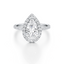 Pear-cut Halo Engagement Ring with a Diamond Gold Band