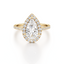 Pear-cut Halo Engagement Ring with a Diamond Gold Band