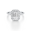 Emerald-cut Halo Engagement Ring with a Diamond Gold Band